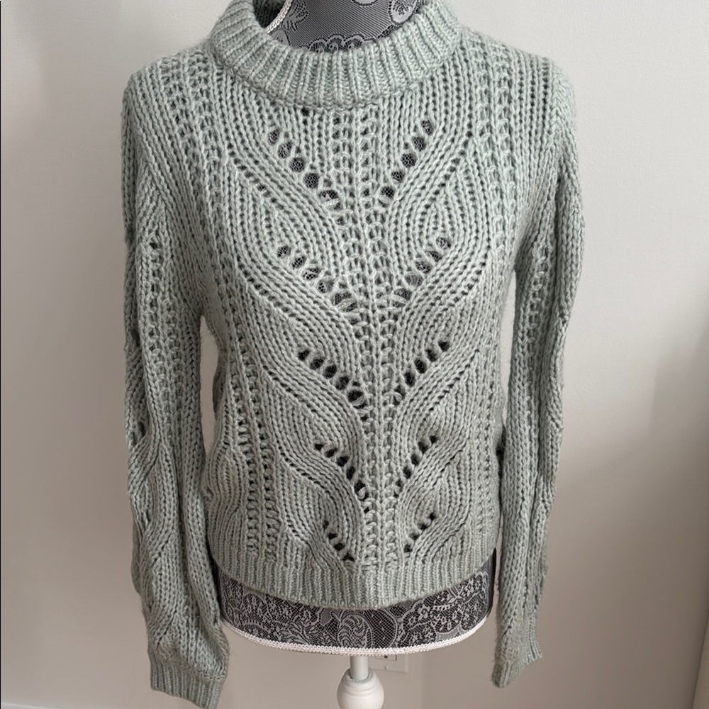 A&F Green Cable Knit Sweater